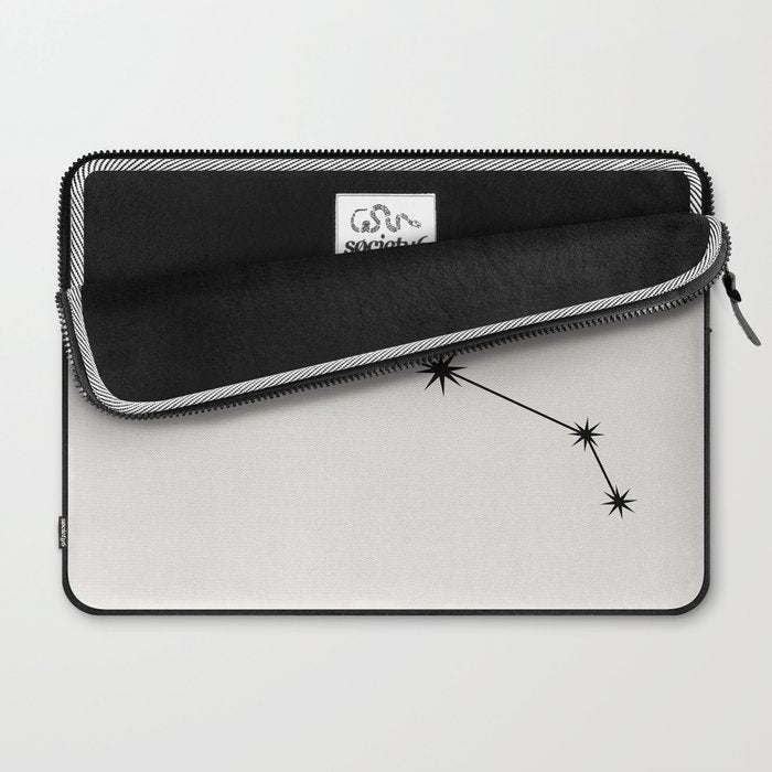 Aries Zodiac Star Constellation Line Art White Laptop Sleeve Gallery Image 2