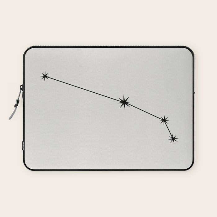 Aries Zodiac Star Constellation Line Art White Laptop Sleeve Gallery Image 1