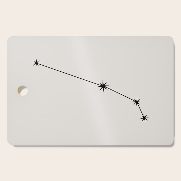 Aries Zodiac Star Constellation Line Art White Cutting Board Gallery Image 1