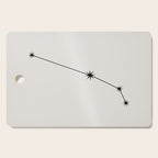 Aries Zodiac Star Constellation Line Art White Cutting Board Gallery Image 1
