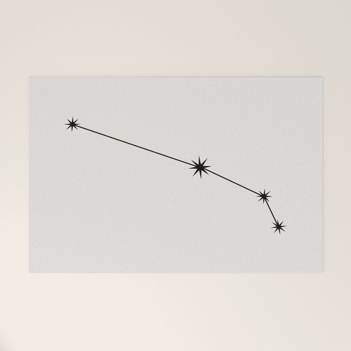 Aries Zodiac Star Constellation Line Art White Welcome Mat Gallery Image 1