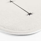 Aries Zodiac Star Constellation Line Art White Bath Mat Gallery Image 3