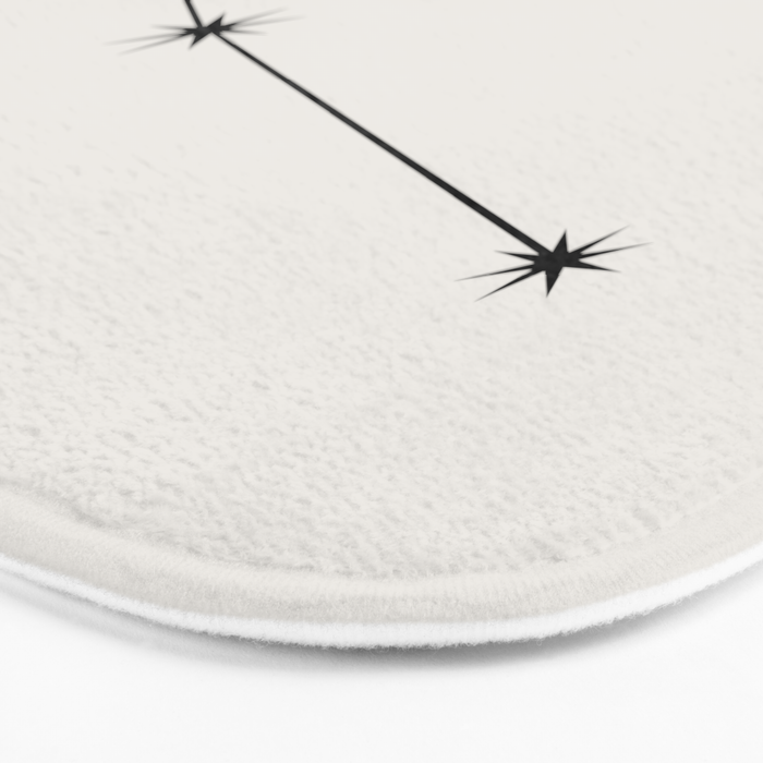 Aries Zodiac Star Constellation Line Art White Bath Mat Gallery Image 3
