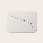 Aries Zodiac Star Constellation Line Art White Bath Mat Gallery Image 1