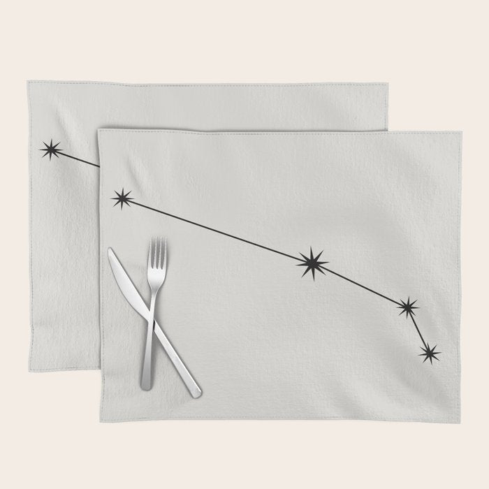 Aries Zodiac Star Constellation Line Art White Placemat Gallery Image 1