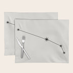 Aries Zodiac Star Constellation Line Art White Placemat Gallery Image 1