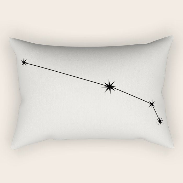 Aries Zodiac Star Constellation Line Art White Rectangular Pillow Gallery Image 2