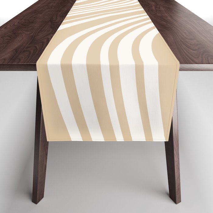 Wavy Stripes XLIII - Neutral Tan Table Runner Gallery Image 1