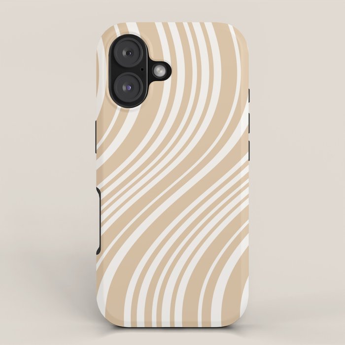 Wavy Stripes XLIII - Neutral Tan iPhone Case Gallery Image 1