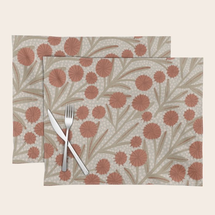 Summer Garden / Red & Dark Beige Placemat Gallery Image 1