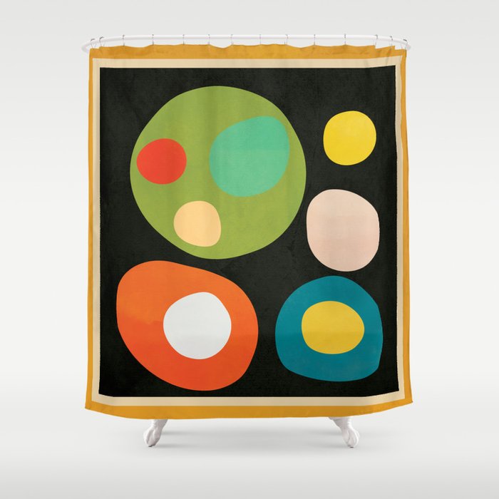 Mid-Century Abstract Balance 13 Shower Curtain Gallery Image 1