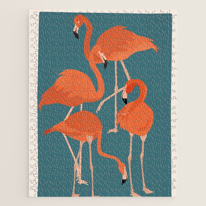 Graceful Flamingos 3 Jigsaw Puzzle Gallery Image 1