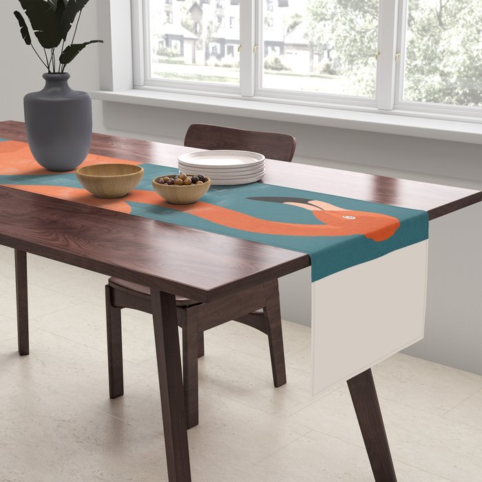 Graceful Flamingos 3 Table Runner Gallery Image 2