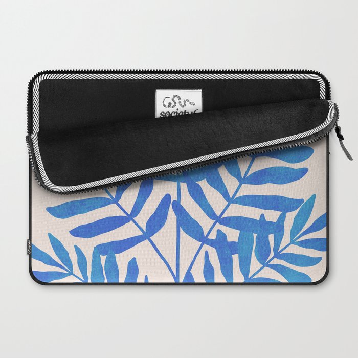 Blue Fern Leaf Laptop Sleeve Gallery Image 2