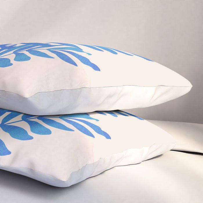 Blue Fern Leaf Pillow Sham Gallery Image 3