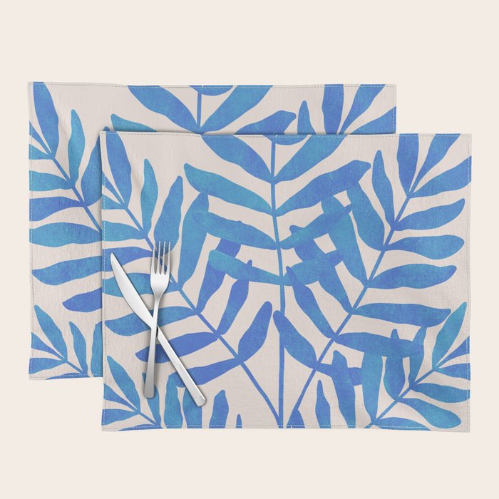 Blue Fern Leaf Placemat Gallery Image 1