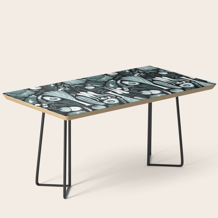 Go veggie // black background pine and mint vegetables Coffee Table Gallery Image 1