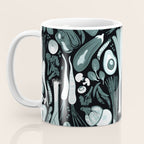 Go veggie // black background pine and mint vegetables Coffee Mug Gallery Image 3