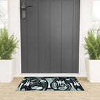 Go veggie // black background pine and mint vegetables Welcome Mat Gallery Image 3
