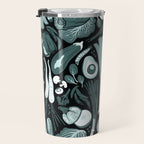Go veggie // black background pine and mint vegetables Travel Mug Gallery Image 3