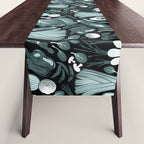 Go veggie // black background pine and mint vegetables Table Runner Gallery Image 1