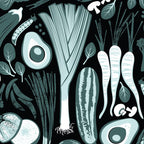 Go veggie // black background pine and mint vegetables Coffee Mug Gallery Image 2