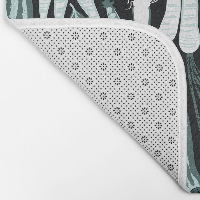 Go veggie // black background pine and mint vegetables Bath Mat Gallery Image 2