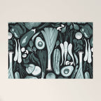 Go veggie // black background pine and mint vegetables Welcome Mat Gallery Image 1
