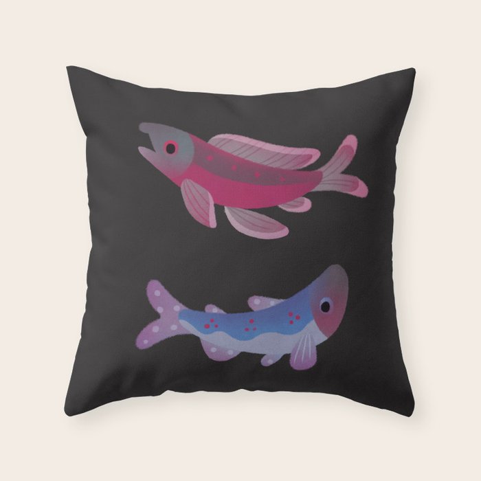 Salmon - dark Throw Pillow Gallery Image 1