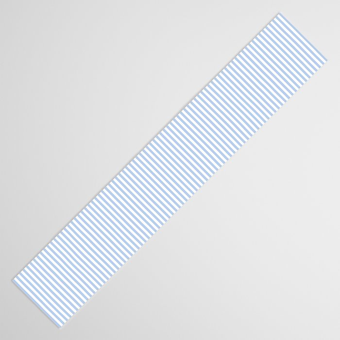 Light Pastel Blue and White Stripes - Classic Striped Pattern Table Runner Gallery Image 3