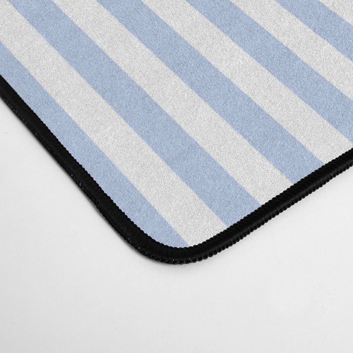 Light Pastel Blue and White Stripes - Classic Striped Pattern Desk Mat Gallery Image 4