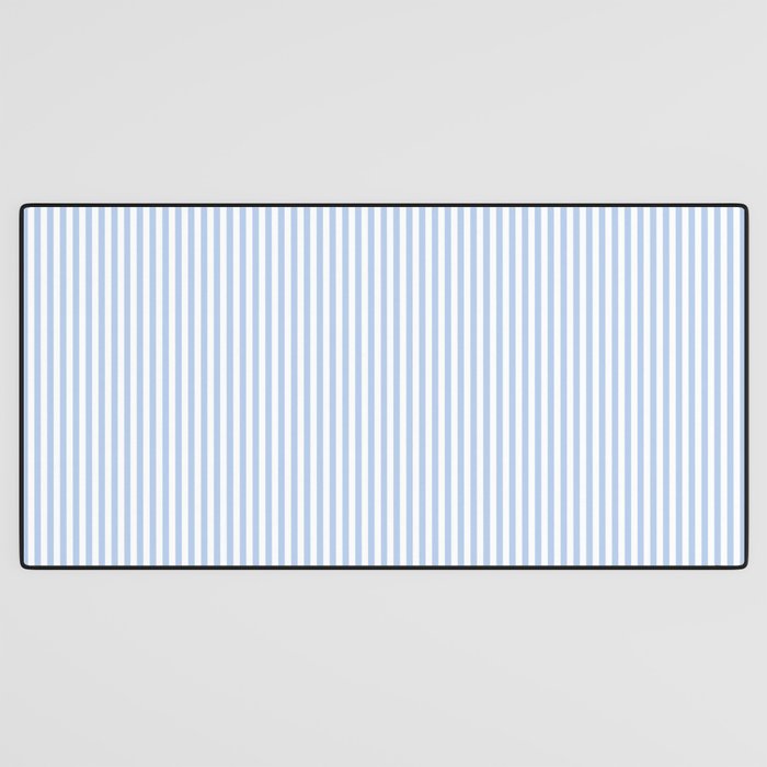 Light Pastel Blue and White Stripes - Classic Striped Pattern Desk Mat Gallery Image 3