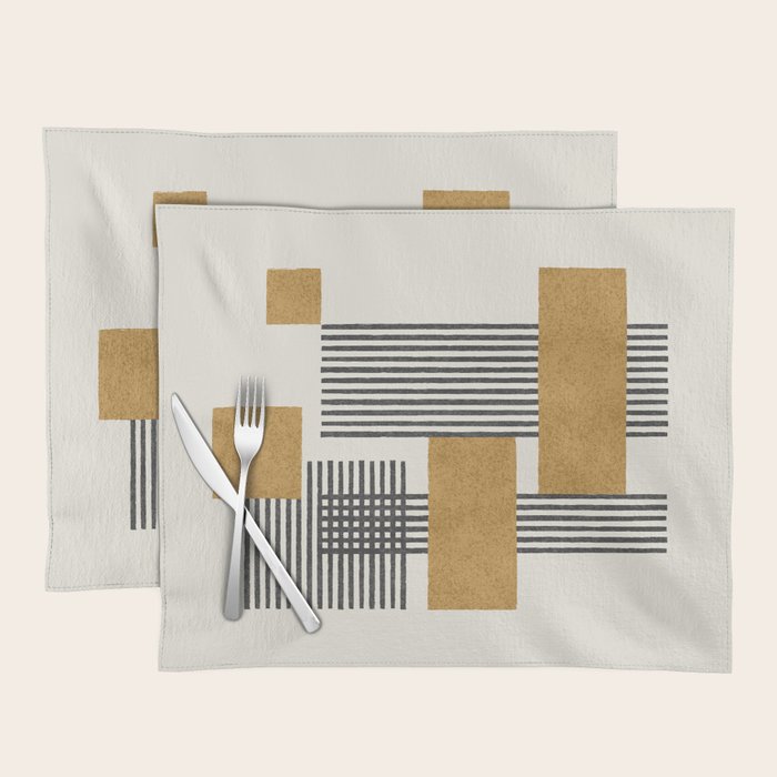 Stripes and Square Composition - Abstract Placemat Gallery Image 1