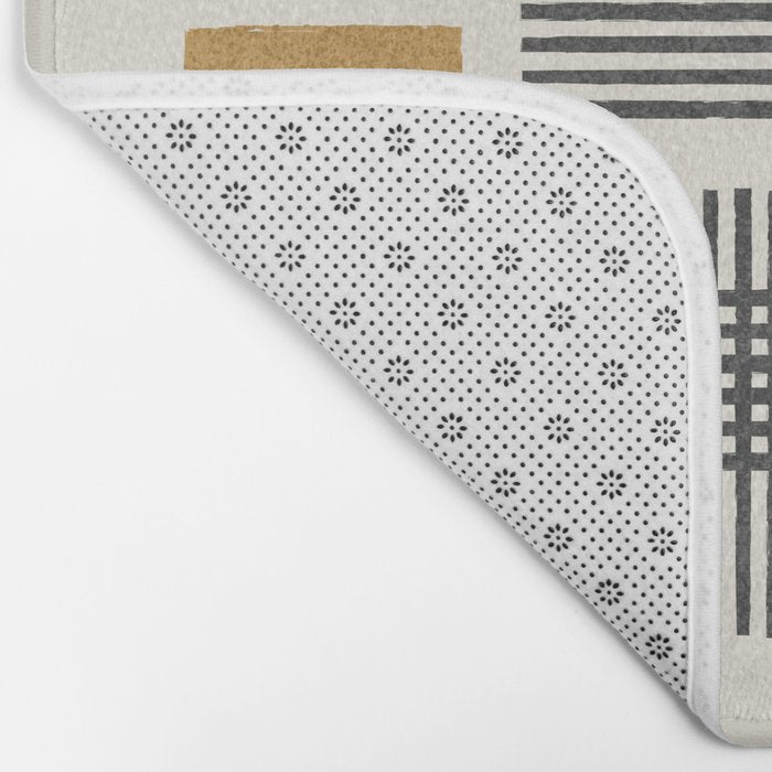 Stripes and Square Composition - Abstract Bath Mat Gallery Image 2