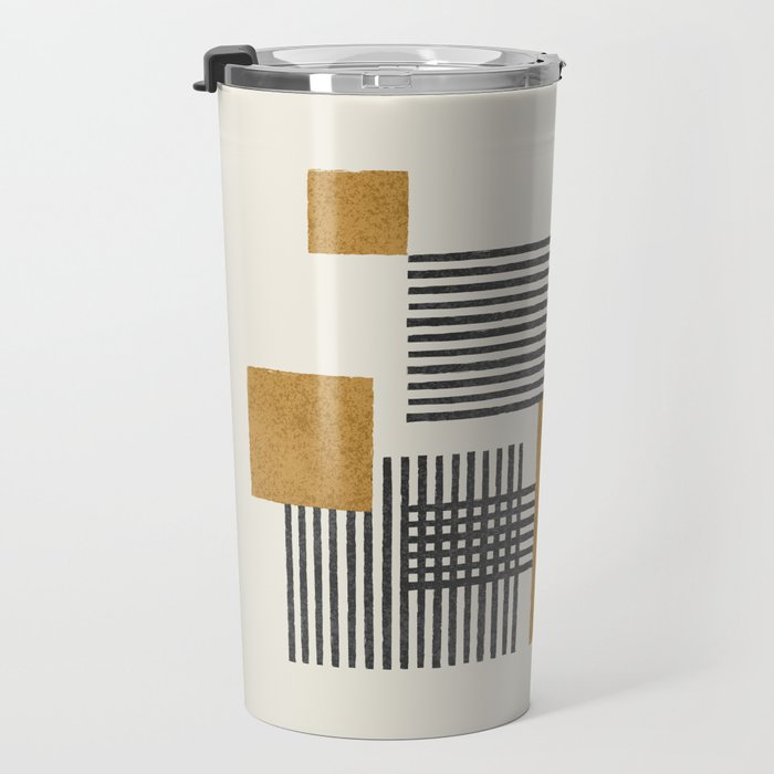 Stripes and Square Composition - Abstract Travel Mug Gallery Image 3