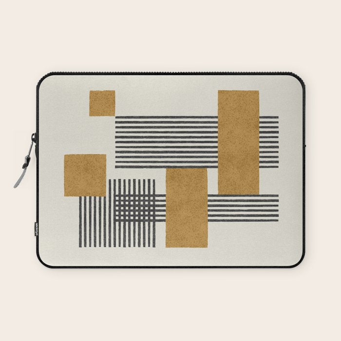 Stripes and Square Composition - Abstract Laptop Sleeve Gallery Image 1