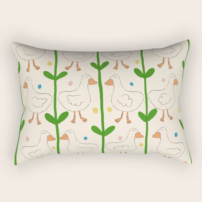 Ducks and Dots Rectangular Pillow Gallery Image 2