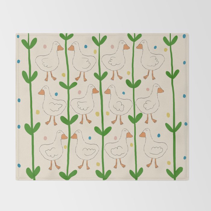 Ducks and Dots Throw Blanket Gallery Image 2