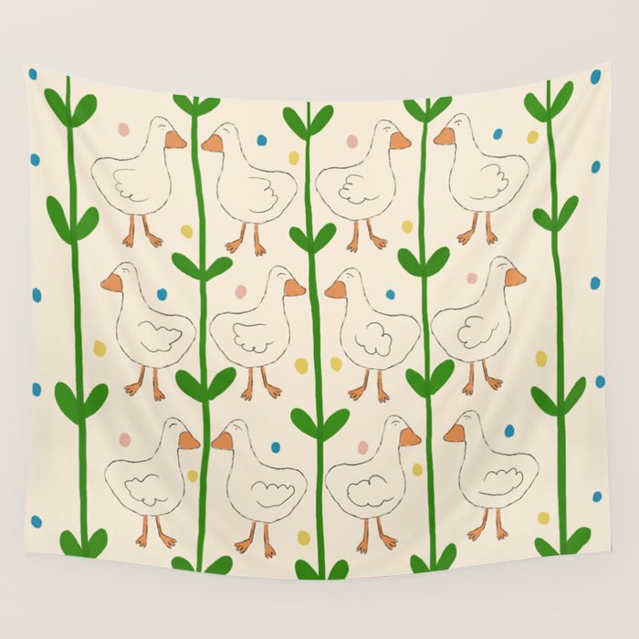 Ducks and Dots Wall Tapestry Gallery Image 1