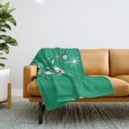 'Tis The Season - Retro Santa Green Throw Blanket Gallery Image 1