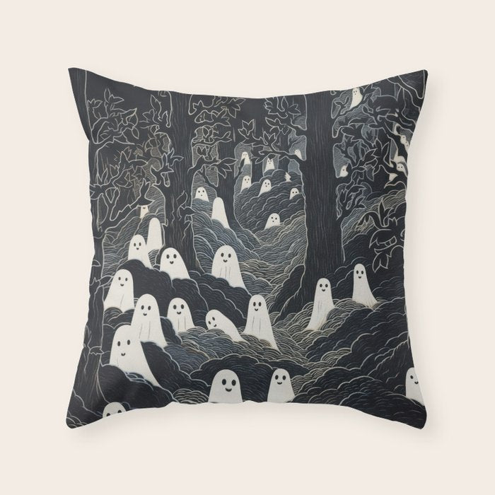 Ghost Forest Throw Pillow Gallery Image 6