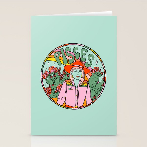 Pisces Cowgirl Stationery Card Gallery Image 1