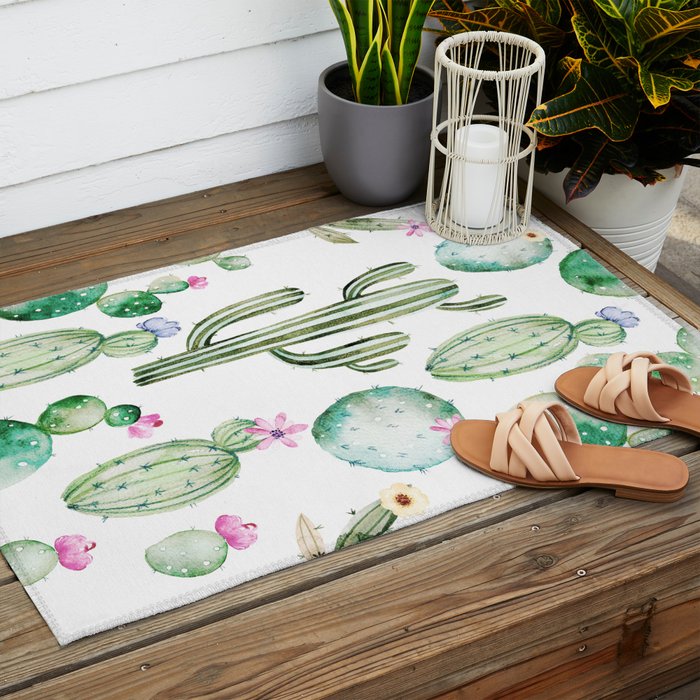 Cactus Summer Garden Outdoor Rug Gallery Image 2