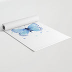 Two Blue Butterflies Watercolor Yoga Mat Gallery Image 2