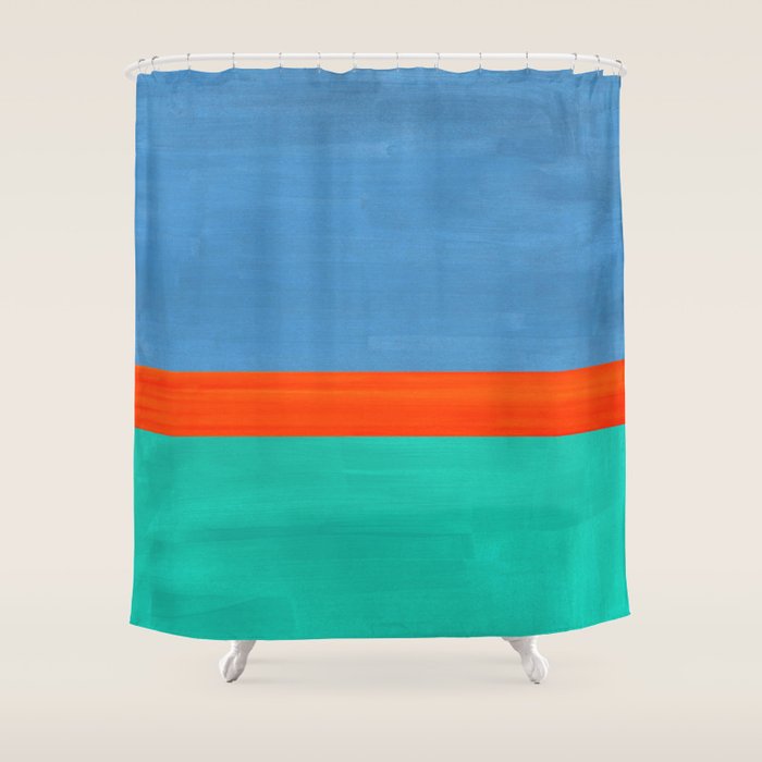 Orange Ocean Sun Shower Curtain Gallery Image 1