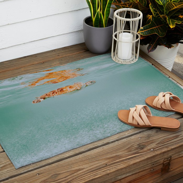 sea turtle ii Outdoor Rug Gallery Image 2