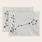 Pisces Zodiac Star Constellation Line Art White Placemat Gallery Image 1