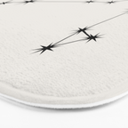 Pisces Zodiac Star Constellation Line Art White Bath Mat Gallery Image 3