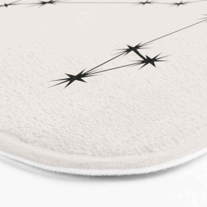Pisces Zodiac Star Constellation Line Art White Bath Mat Gallery Image 3