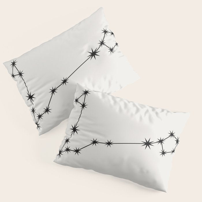 Pisces Zodiac Star Constellation Line Art White Pillow Sham Gallery Image 1